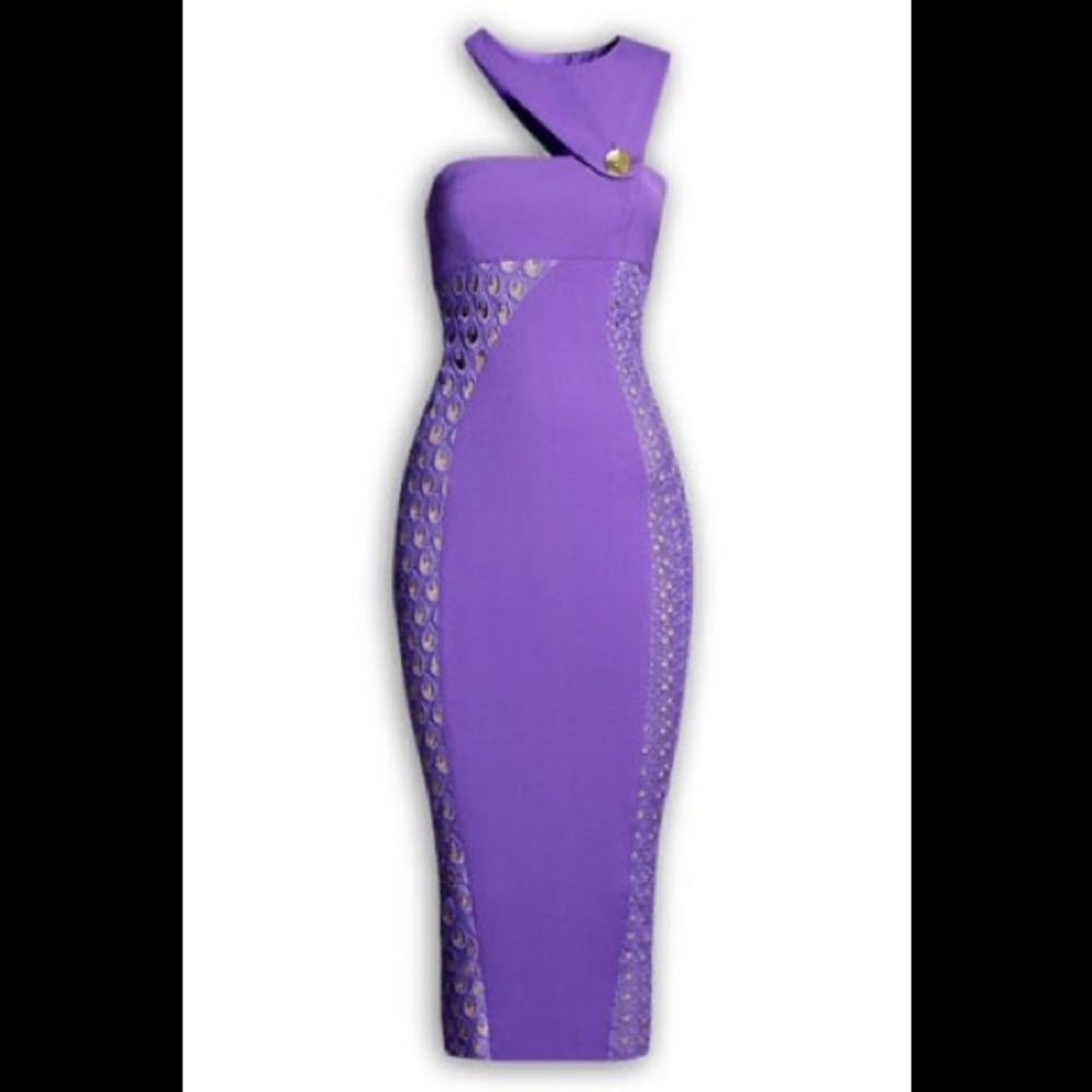 Versace for H&M Purple Silk Mini Dress Size 6